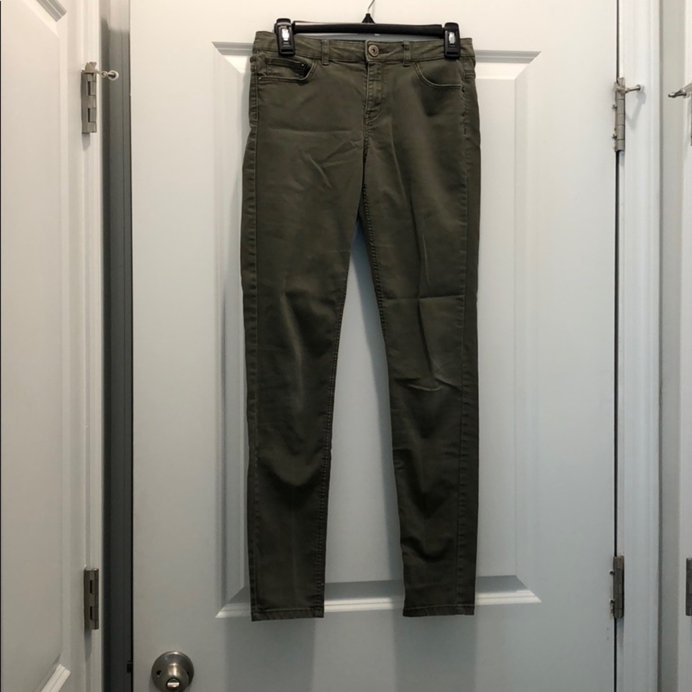 Olive Green Denim Jeans